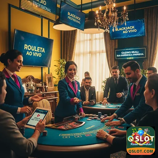 Ilustração de Acesse o aplicativo cassino Qslot e jogue no celular